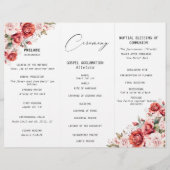 Terracotta Burgundy Blush Floral Wedding  Program (Rückseite)