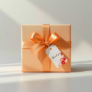 Terracotta Burgundy Blush Floral Wedding Thank You Geschenkanhänger