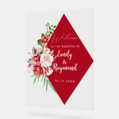 Terracotta Burgundy Blush Floral Wedding Welcome  Acrylschild (Winkel)
