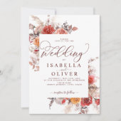 Terracotta Burgundy Burnt Orange Boho Wedding Invi Einladung (Vorderseite)