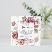 Terracotta Burgundy Fall Boho Brautparty Einladung (Stehend Vorderseite)