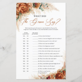 Terracotta burgundy floral Was hat der Bräutigam g