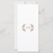 Terracotta Burgundy Floral Wedding Menu Cards (Rückseite)