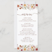 Terracotta Burgundy Floral Wedding Menu Cards (Vorderseite)