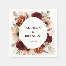 Terracotta Burgundy Mauve Floral Geometric Wedding