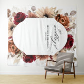 Terracotta Burgundy Mauve Floral Geometric Wedding Wandteppich (Beispiel (Horizontal))