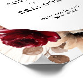 Terracotta Burgundy Mauve Floral Geometric Willkom Poster (Ecke)