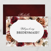 Terracotta Burgundy wird meine Bridesmaid sein Einladung (Vorne/Hinten)