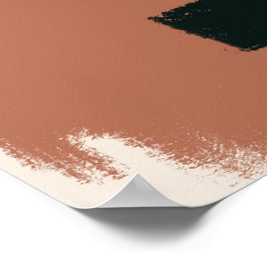 Terracotta Burnt Orange Abstrakt Botanisch Poster (Ecke)