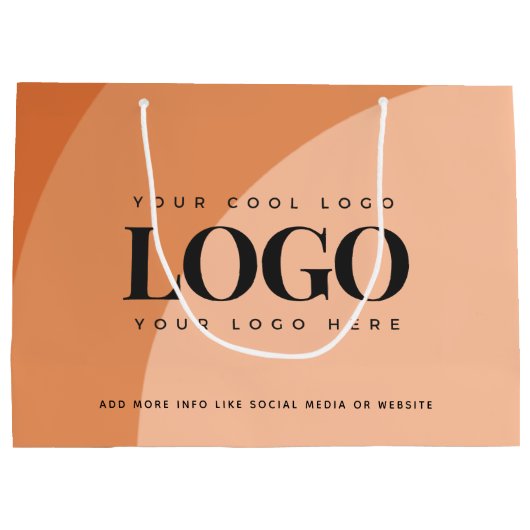 Terracotta Burnt Orange Add Your Business Logo Große Geschenktüte (Rückseite)