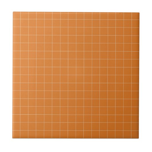 Terracotta Burnt Orange & Blassgelb Checked Fliese (Vorderseite)