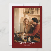 Terracotta Burnt Orange Boho Foto Wedding Einladung (Rückseite)