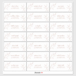 Terracotta Burnt Orange Botanische Gastadresse Aufkleber