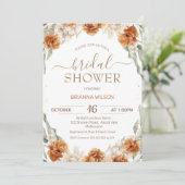 Terracotta Burnt Orange Brautparty Einladung (Stehend Vorderseite)