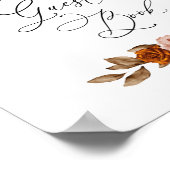 Terracotta Burnt Orange Bridal Shower Guest Book   Poster (Ecke)