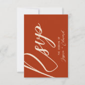 Terracotta Burnt Orange Chic UAWG Calligraphie RSVP Karte (Vorderseite)