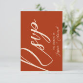 Terracotta Burnt Orange Chic UAWG Calligraphie RSVP Karte (Stehend Vorderseite)