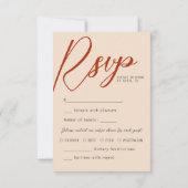 Terracotta Burnt Orange Chic UAWG Calligraphie RSVP Karte (Rückseite)