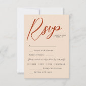 Terracotta Burnt Orange Chic UAWG Calligraphie RSVP Karte (Rückseite)