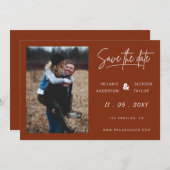 Terracotta Burnt Orange Einfaches handgeschriebene Save The Date (Vorne/Hinten)