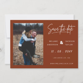 Terracotta Burnt Orange Einfaches handgeschriebene Save The Date