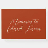 Terracotta Burnt Orange Elegante Moderne Minimalis Gästebuch (Rückseite)