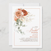 Terracotta Burnt Orange Eukalyptus Brautparty Einladung (Vorderseite)