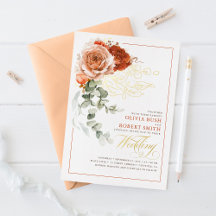 Terracotta Burnt Orange Eukalyptus Floral Wedding