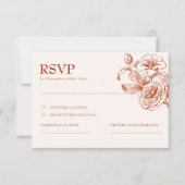 Terracotta burnt orange fall Wedding RSVP Card (Vorderseite)