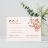 Terracotta burnt orange fall Wedding RSVP Card (Stehend Vorderseite)