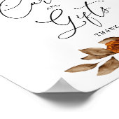 Terracotta Burnt Orange Floral Cards & Gifts Sign Poster (Ecke)