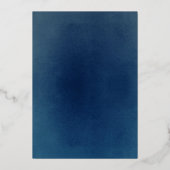 Terracotta Burnt Orange Floral Navy Blue Wedding Folieneinladung (Rückseite)