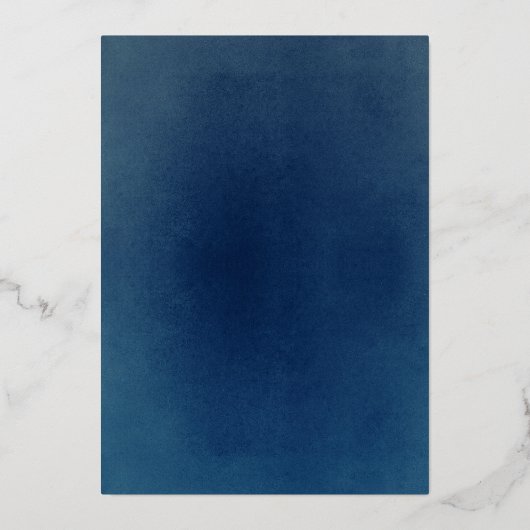 Terracotta Burnt Orange Floral Navy Blue Wedding Folieneinladung (Rückseite)