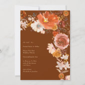 Terracotta Burnt Orange Floral Wedding Arch Foto Save The Date (Rückseite)
