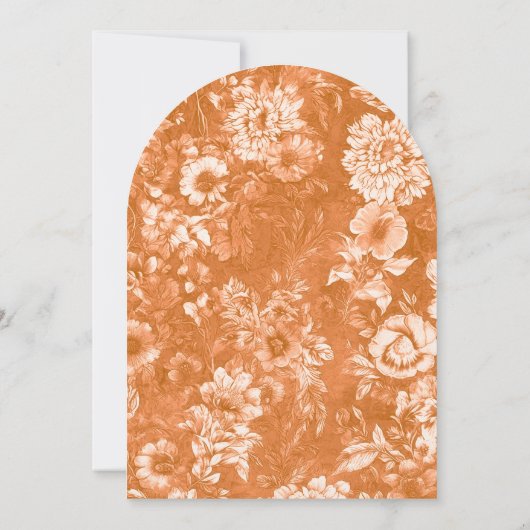 Terracotta Burnt Orange Floral Wedding Einladung (Rückseite)