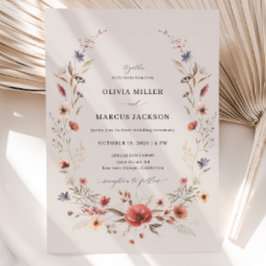 Terracotta Burnt Orange Floral Wedding Einladung