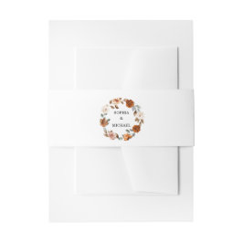 Terracotta Burnt Orange Floral Wedding Einladungsbanderole