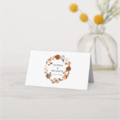 Terracotta Burnt Orange Floral Wedding Platzkarte (Rückseite)