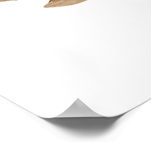 Terracotta Burnt Orange Floral Wedding Poster (Ecke)