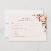 Terracotta Burnt Orange Floral Wedding RSVP Card Dankeskarte (Vorderseite)