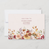 Terracotta Burnt Orange Floral Wedding RSVP Card Dankeskarte (Rückseite)