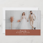 Terracotta Burnt Orange Foto Wedding Dankeskarte (Vorderseite)