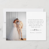 Terracotta Burnt Orange Foto Wedding Dankeskarte (Rückseite)