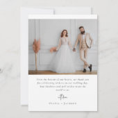 Terracotta Burnt Orange Foto Wedding Dankeskarte (Rückseite)