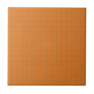 Terracotta Burnt Orange & Green Checkered Pattern Fliese