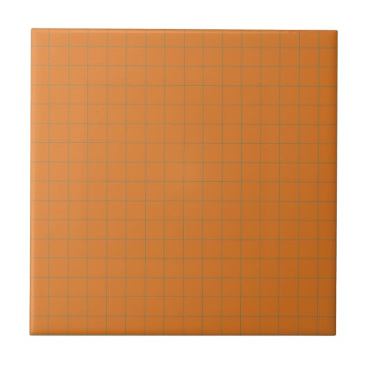 Terracotta Burnt Orange & Green Checkered Pattern Fliese (Vorderseite)