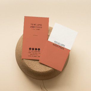 Terracotta Burnt Orange Minimalistisch Modern Boho Visitenkarte