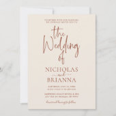 Terracotta Burnt Orange Modern Boho Wedding Einladung (Vorderseite)
