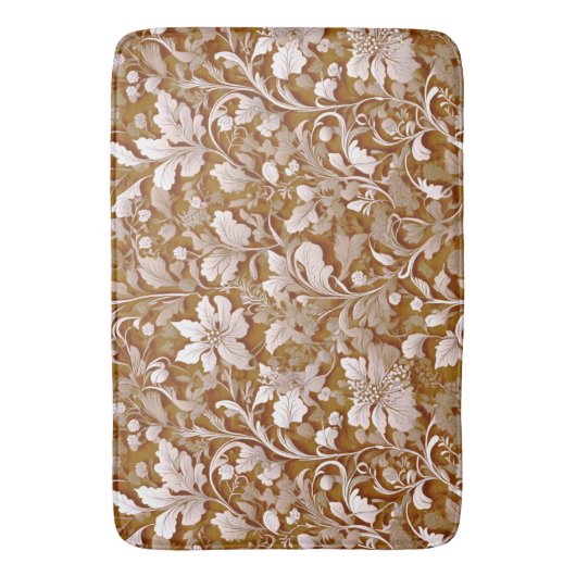 Terracotta Burnt Orange Modernes botanisches Boho Badematte (Vorderseite Vertikal)