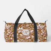 Terracotta Burnt Orange Modernes botanisches Boho Duffle Bag (Vorderseite)